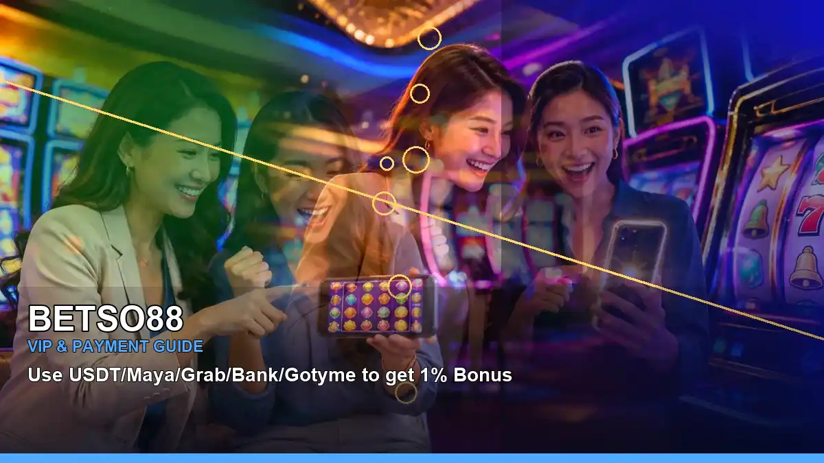BETSO88 VIP casino rewards presented with an adult Filipina casino host in a dynamic diagonal composition